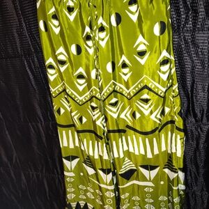 Olive Geometric Women's Wide Leg Pants